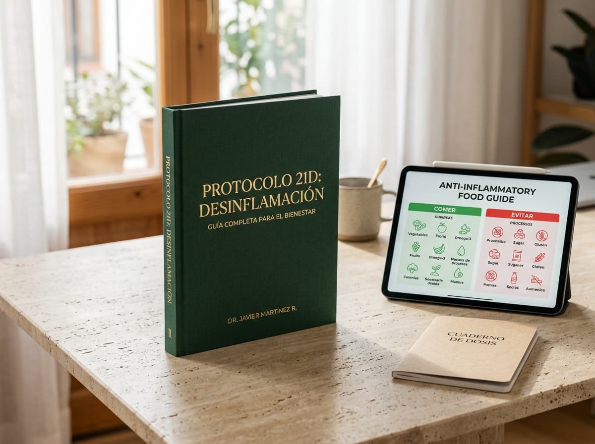 Protocolo 21D Desinflamación: Libro Físico de Autor, iPad con Semáforo y Cuaderno de Dosis